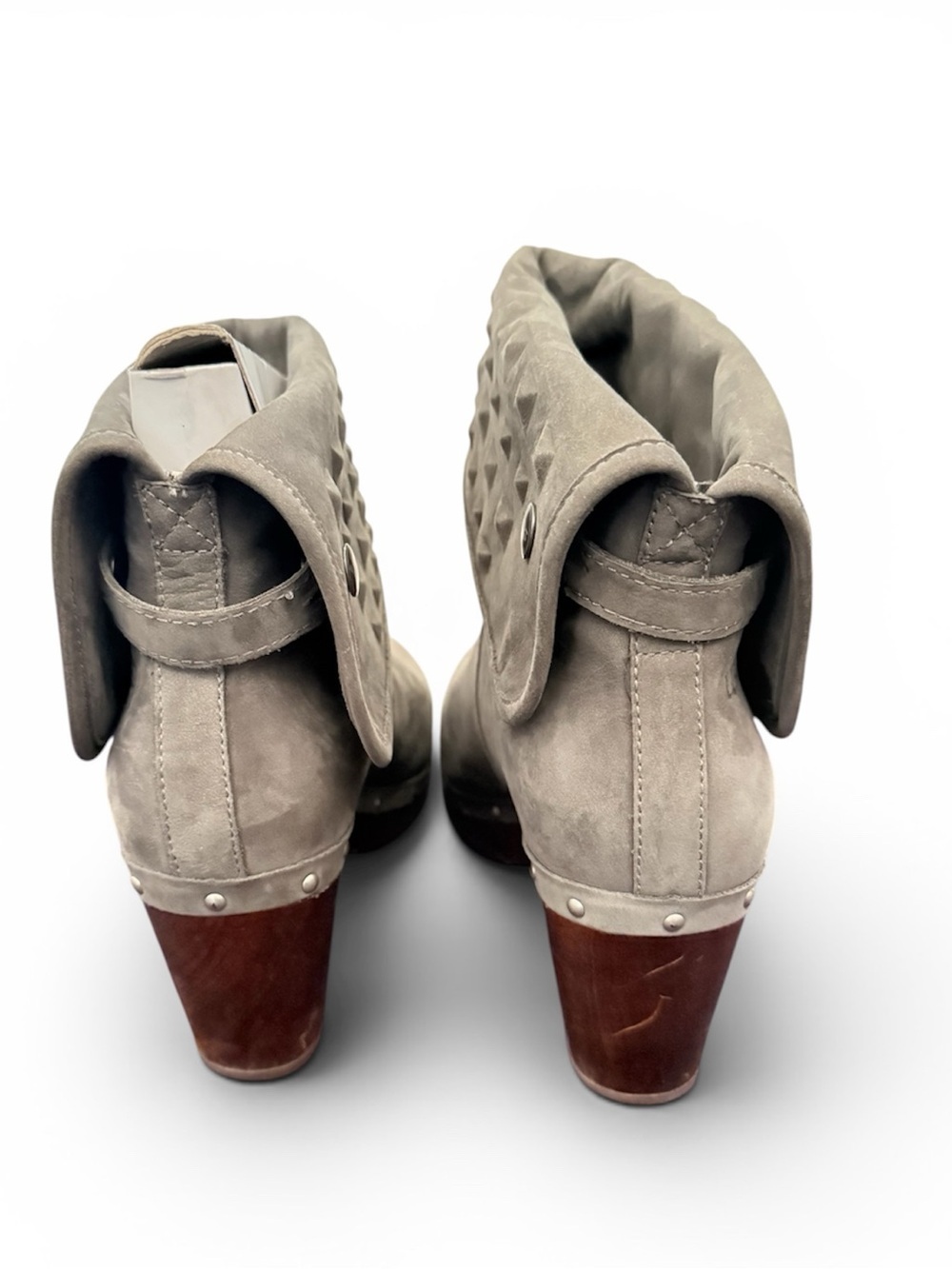 UGG Lynnea Studded Mid Clogs Heeled Boots Woven Suede - Picture 4 of 5